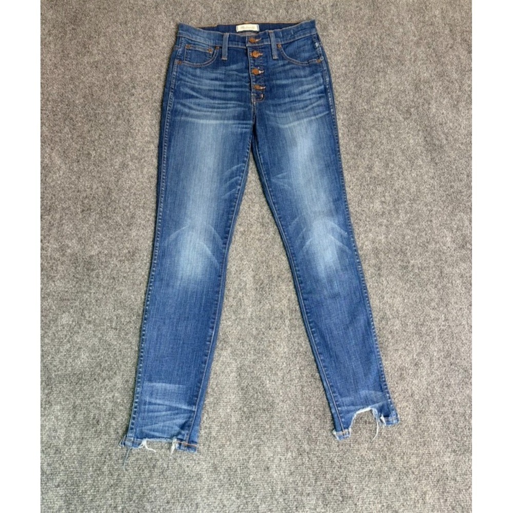 Madewell Skinny Jeans Women's 10 "High-Rise Fits Raw Hem Fly Button Size 27